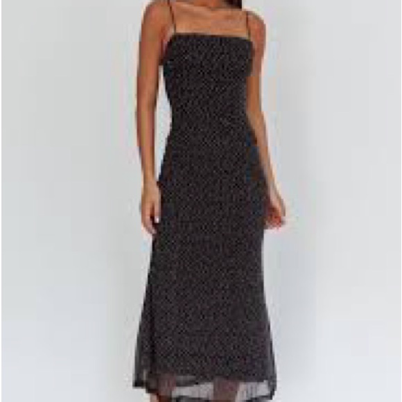 KIRIOUS LOS ANGELES Dresses & Skirts - Kirious Los Angeles spaghetti strap brown/ tan dress midi length